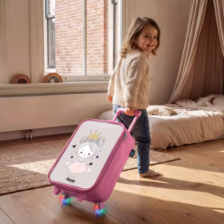 Prinses met knotjes Kinderkoffer - Roze klein -sfeer1