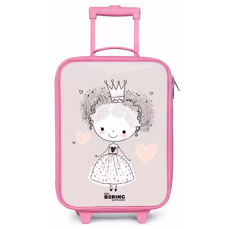 Prinses met krulletjes Kinderkoffer - Roze klein -zz3dotto