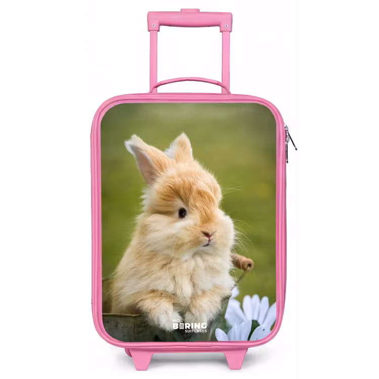 Konijn in bloempot Kinderkoffer - Roze klein -zz3dotto