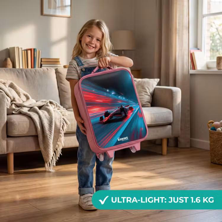 Raceauto - Baan - Neon - Verlichting Kinderkoffer - Roze klein -sfeer2_EN