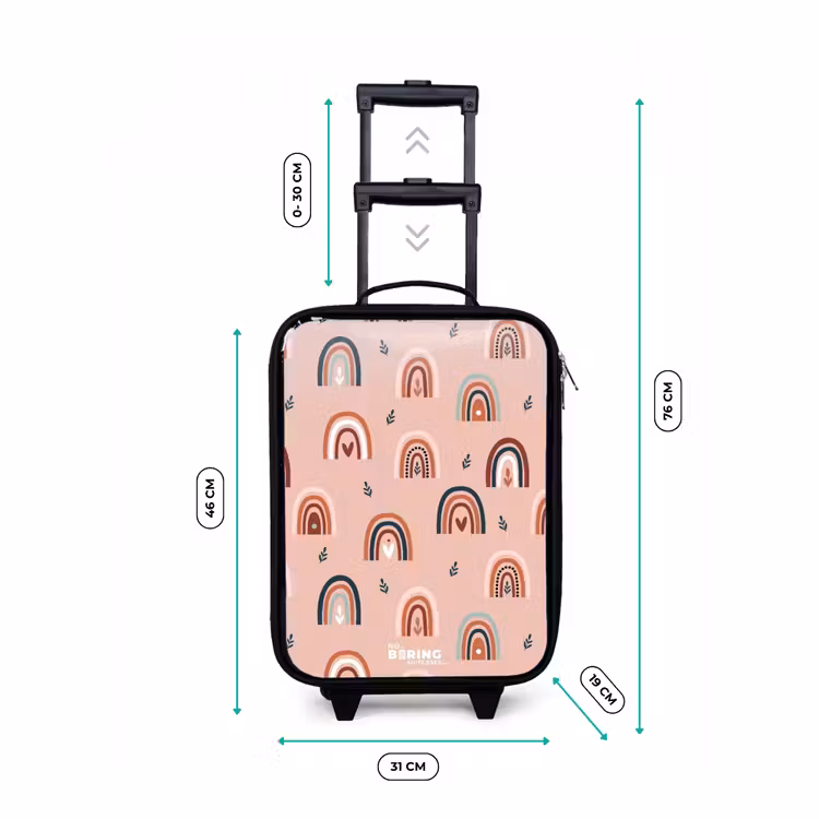 Roze regenbogen patroon Kinderkoffer - Zwart klein -productfoto_formaten