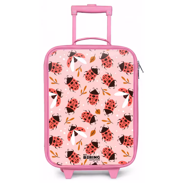 Rode lieveheersbeestjes op roze achtergrond Kinderkoffer - Roze klein -zz3dotto