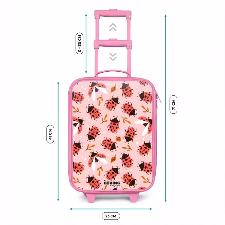 Rode lieveheersbeestjes op roze achtergrond Kinderkoffer - Roze klein -productfoto_formaten