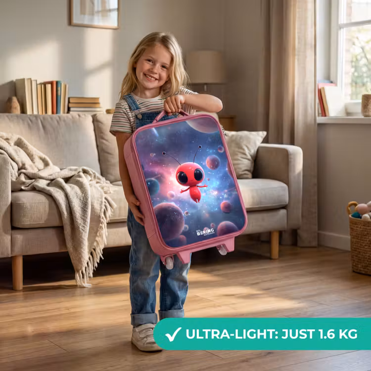 Rood Ruimtewezen in Kosmische Dans Kinderkoffer - Roze klein -sfeer2_EN