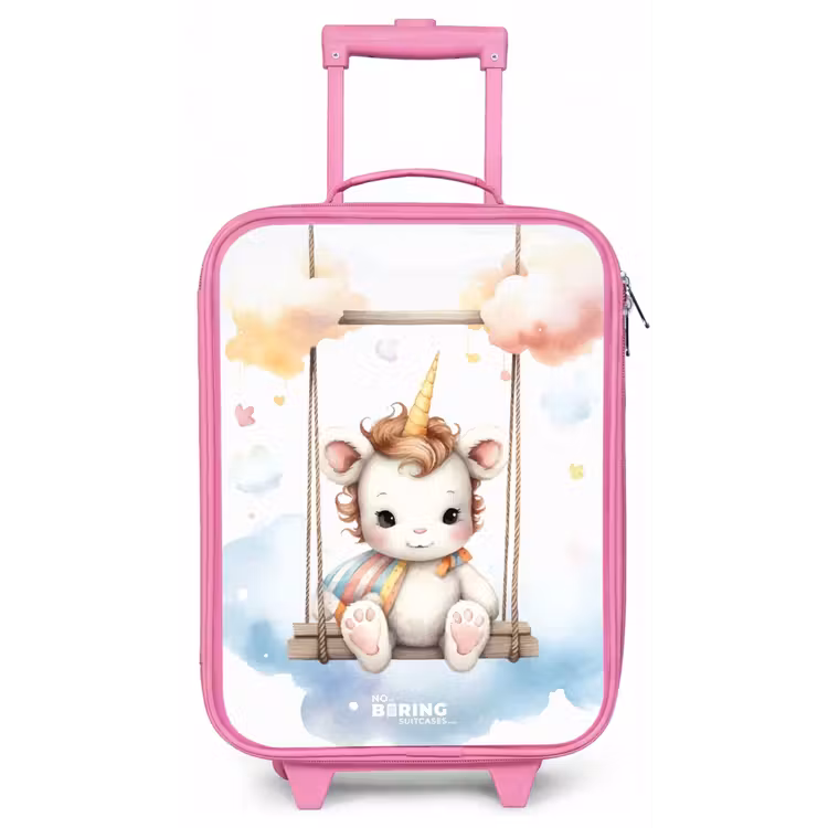 Schommelende baby eenhoorn Kinderkoffer - Roze klein -zz3dotto