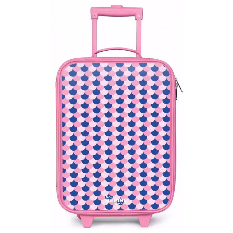 Schubben - Patroon - Blauw - Roze Kinderkoffer - Roze klein -zz3dotto