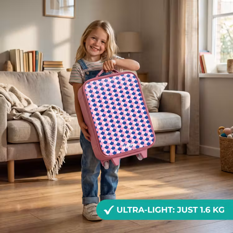 Schubben - Patroon - Blauw - Roze Kinderkoffer - Roze klein -sfeer2_EN