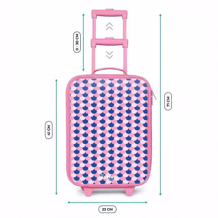 Schubben - Patroon - Blauw - Roze Kinderkoffer - Roze klein -productfoto_formaten