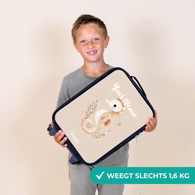 Roze zeepaardje tussen zeeplanten Kinderkoffer - Zwart klein -sfeer4_NL