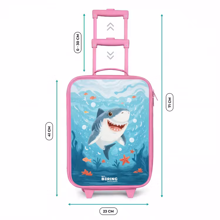 Haai - Water - Zee Kinderkoffer - Roze klein -productfoto_formaten