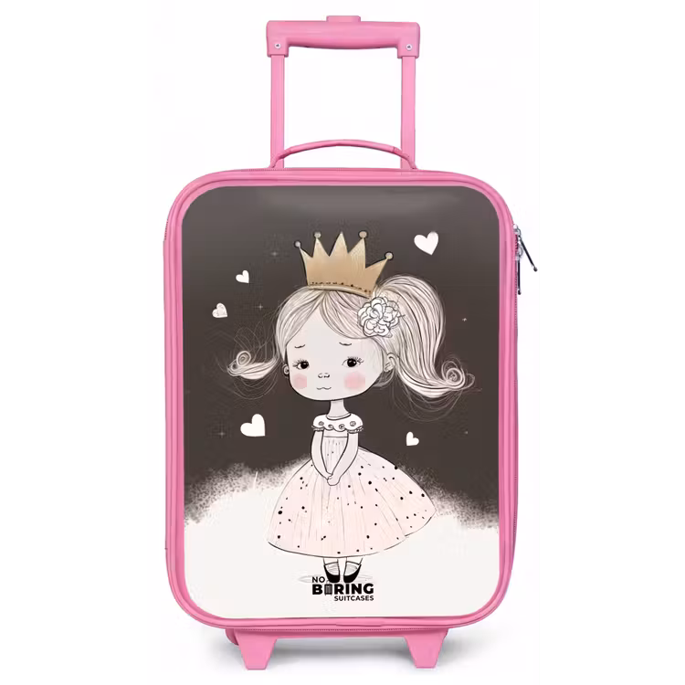 Verlegen prinses met bloem Kinderkoffer - Roze klein -zz3dotto