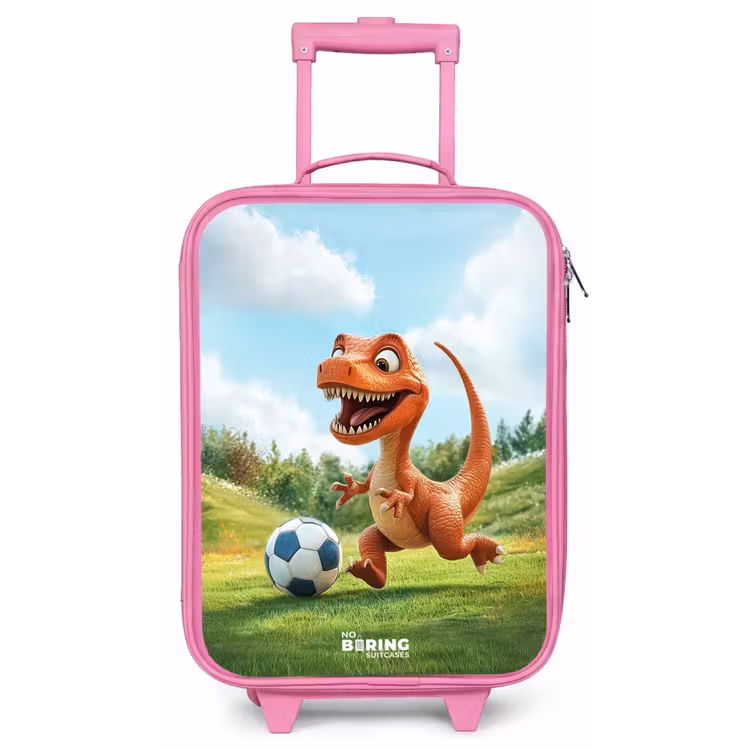Voetbal - Dino - Sport Kinderkoffer - Roze klein -zz3dotto
