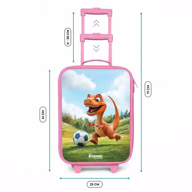 Voetbal - Dino - Sport Kinderkoffer - Roze klein -productfoto_formaten