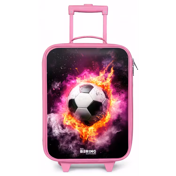 Voetbal in roze vuur explosie Kinderkoffer - Roze klein -zz3dotto