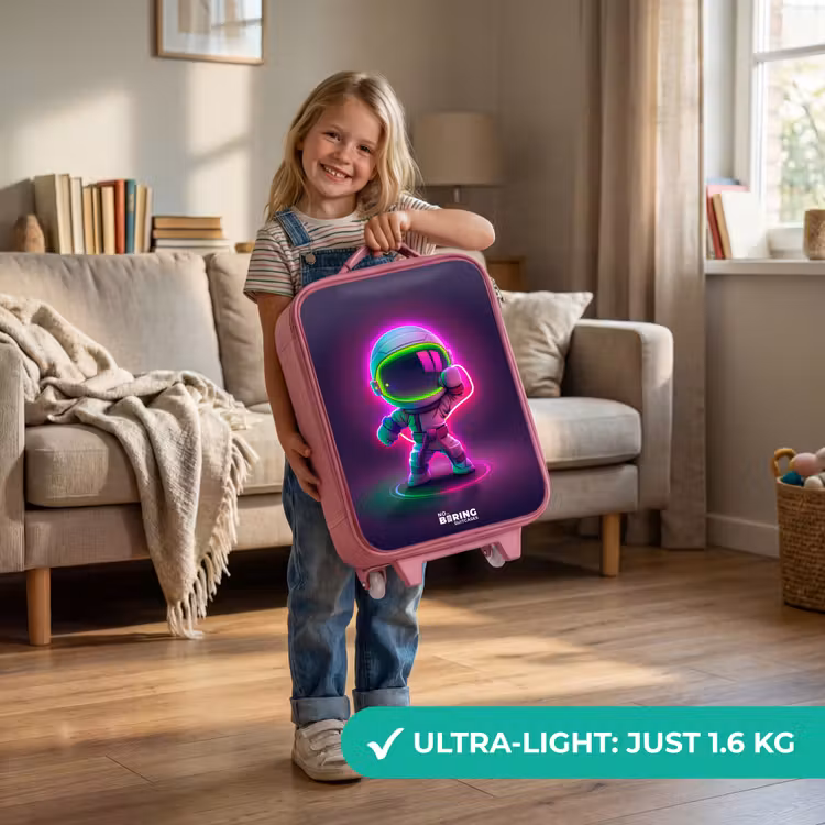Space karate neon Kinderkoffer - Roze klein -sfeer2_EN