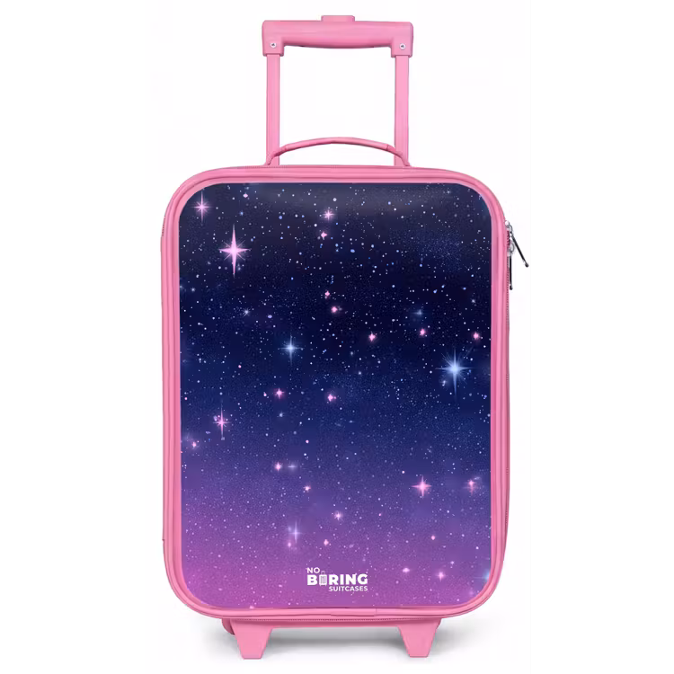 Sterren - Galaxy - Blauw - Roze Kinderkoffer - Roze klein -zz3dotto