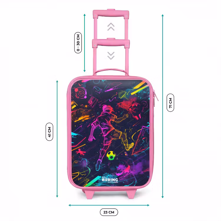 Straatvoetbal in ruimtekleuren Kinderkoffer - Roze klein -productfoto_formaten