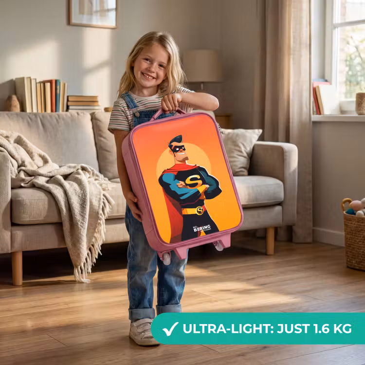 Sunny superhero Kinderkoffer - Roze klein -sfeer2_EN