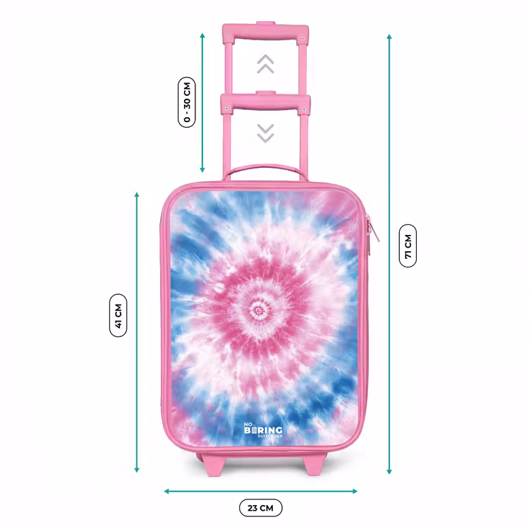 Tie dye - Abstract - Blauw - Roze Kinderkoffer - Roze klein -productfoto_formaten