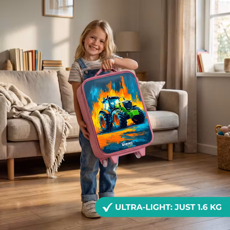 Tractor - Groen - Abstract - Penseelstreken Kinderkoffer - Roze klein -sfeer2_EN