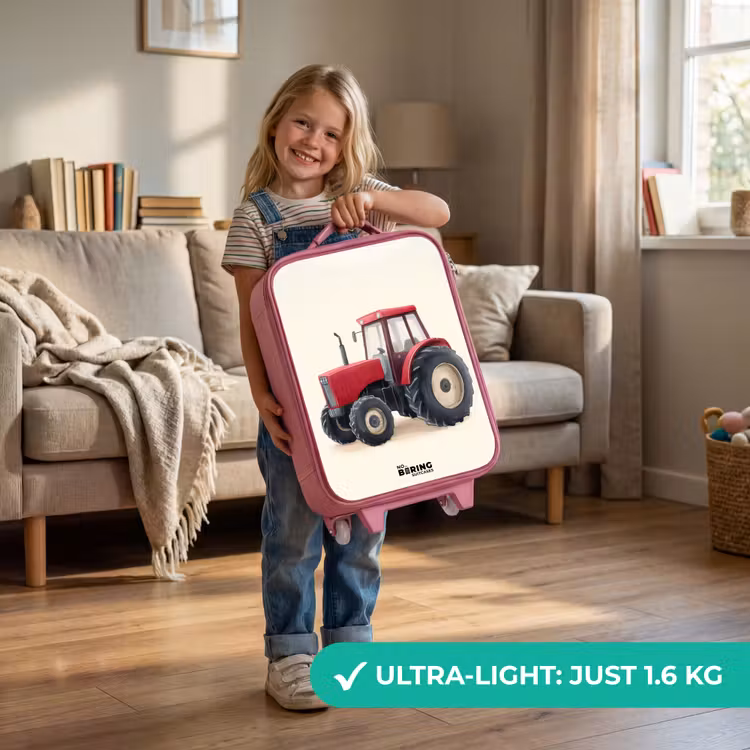 Tractor - Getekend - Rood Kinderkoffer - Roze klein -sfeer2_EN