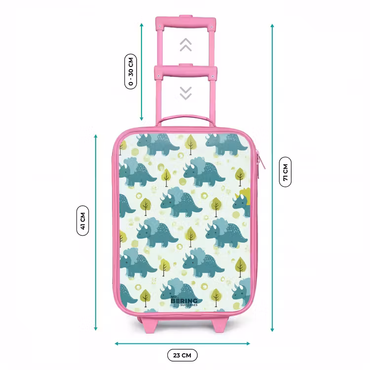 Triceratopsen tussen boompjes Kinderkoffer - Roze klein -productfoto_formaten