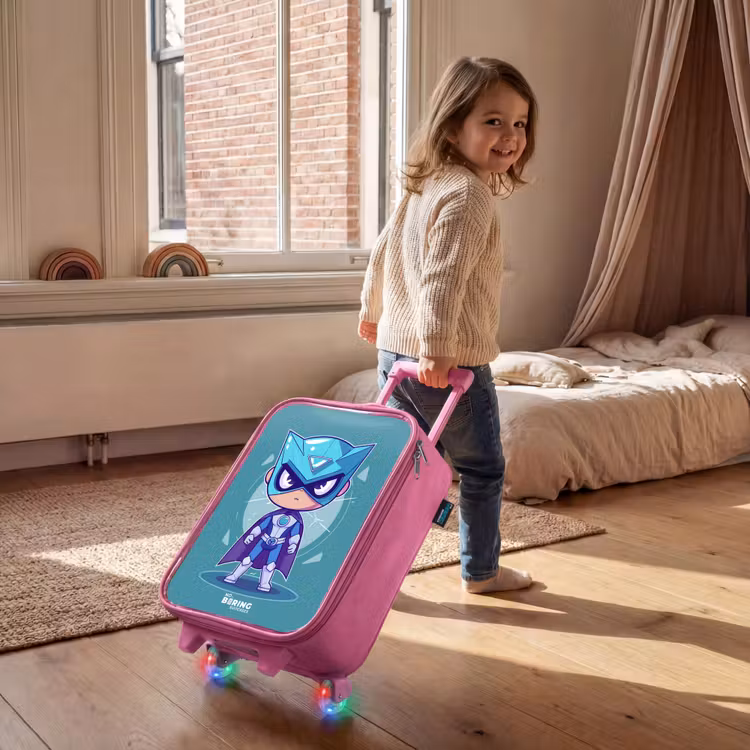 Turquoise tornado Kinderkoffer - Roze klein -sfeer1