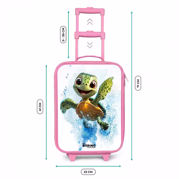 Schildpad - Water - Groen Kinderkoffer - Roze klein -productfoto_formaten