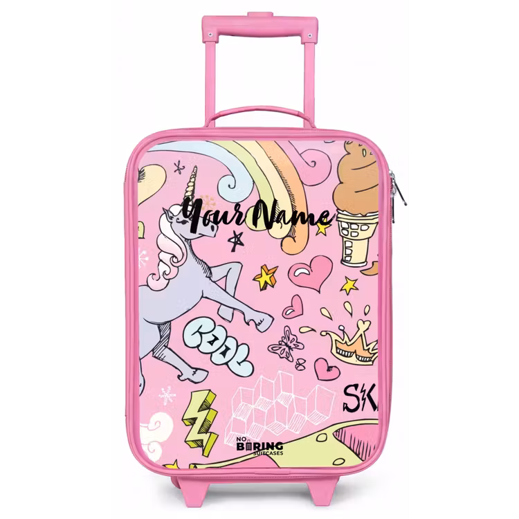 Unicorn doodles Kinderkoffer - Roze klein -zz3dotto