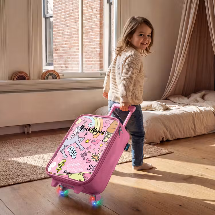 Unicorn doodles Kinderkoffer - Roze klein -sfeer1