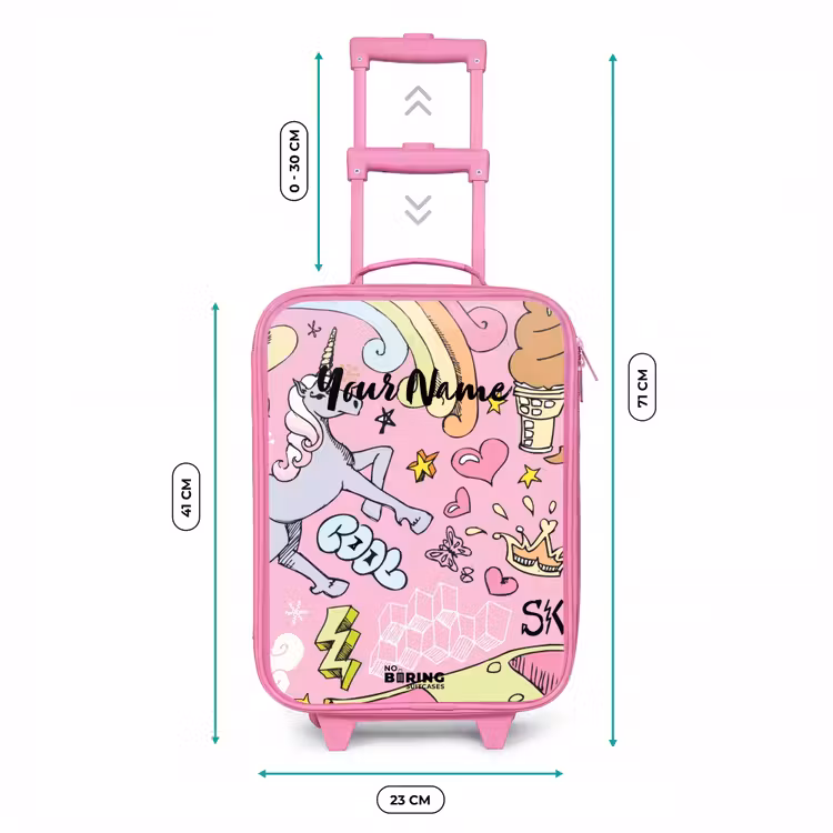 Unicorn doodles Kinderkoffer - Roze klein -productfoto_formaten