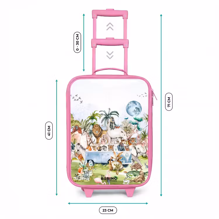 Busje met allemaal dieren Kinderkoffer - Roze klein -productfoto_formaten