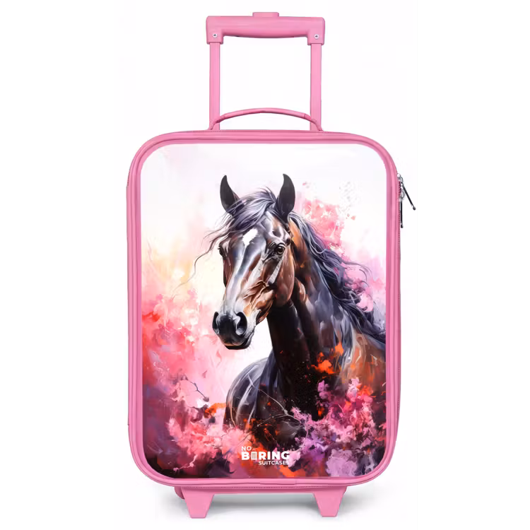 Aquarel paard in kleurexplosie Kinderkoffer - Roze klein -zz3dotto