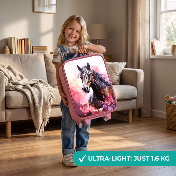 Aquarel paard in kleurexplosie Kinderkoffer - Roze klein -sfeer2_EN