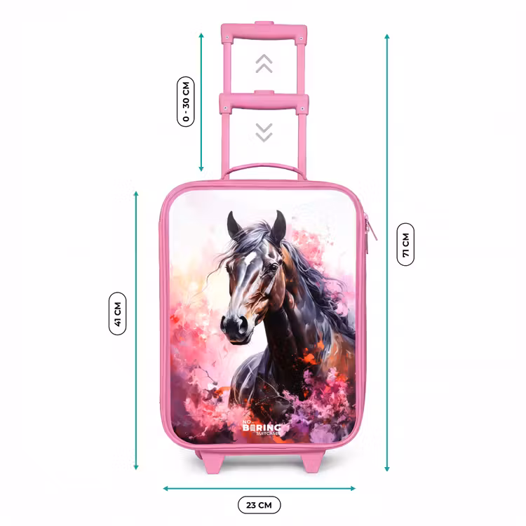 Aquarel paard in kleurexplosie Kinderkoffer - Roze klein -productfoto_formaten