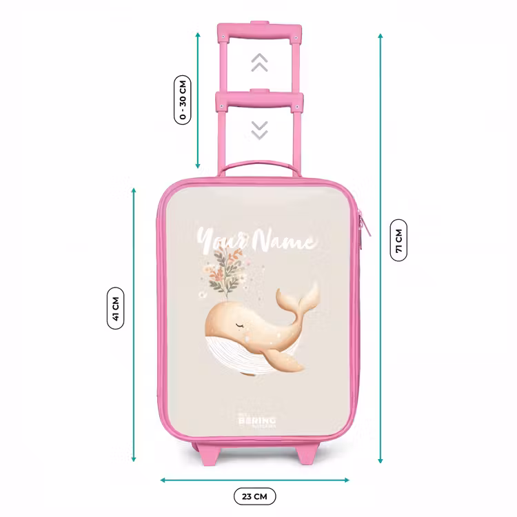 Walvis in pastel beige kleuren Kinderkoffer - Roze klein -productfoto_formaten