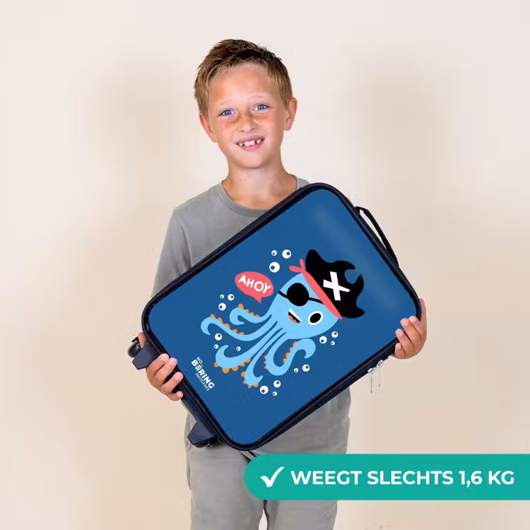 Piraten octopus met een hoed Kinderkoffer - Zwart klein -sfeer4_NL