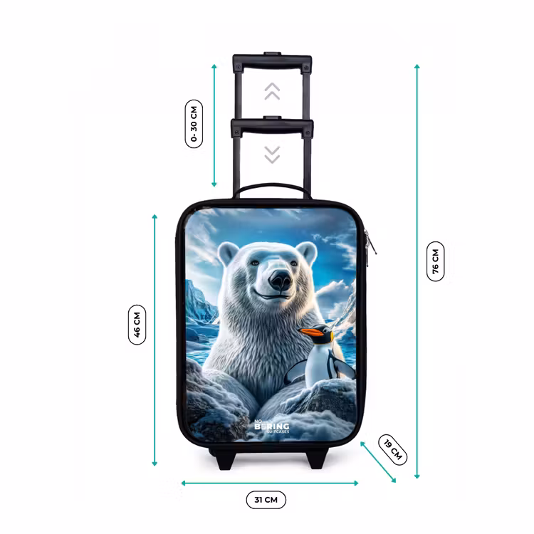 IJsbeer en pinguïn in besneeuwd berglandschap Kinderkoffer - Zwart klein -productfoto_formaten