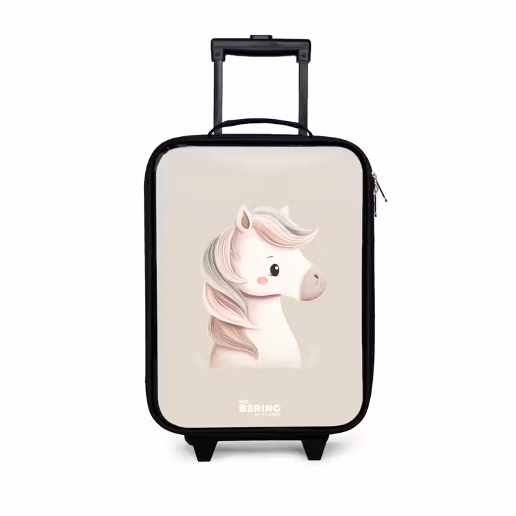 Eenhoorn in roze pastel kleuren Kinderkoffer - Zwart klein -3d