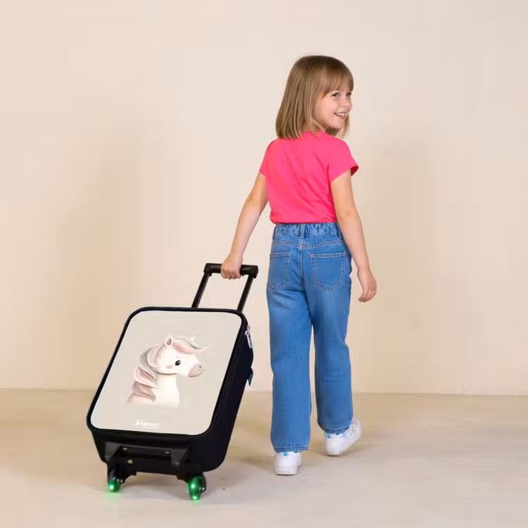 Eenhoorn in roze pastel kleuren Kinderkoffer - Zwart klein -sfeer1