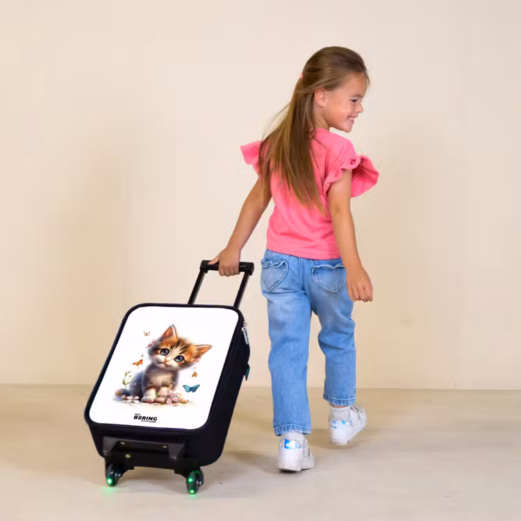 Vera vlinderkitten Kinderkoffer - Zwart klein -sfeer1