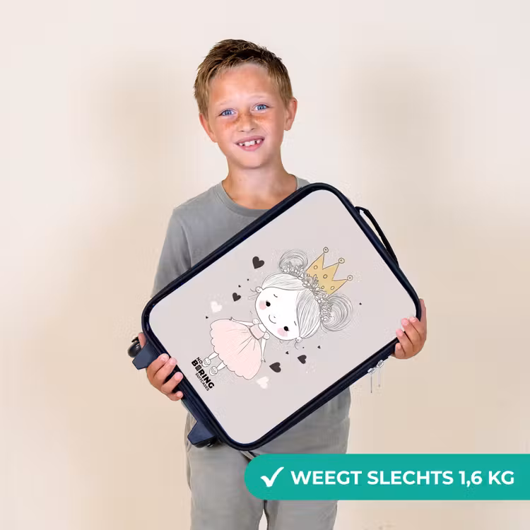 Prinses met knotjes Kinderkoffer - Zwart klein -sfeer4_NL