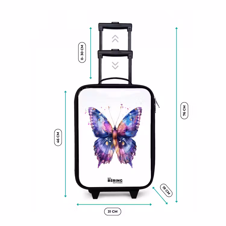 Paarse prachtvlinder Kinderkoffer - Zwart klein -productfoto_formaten