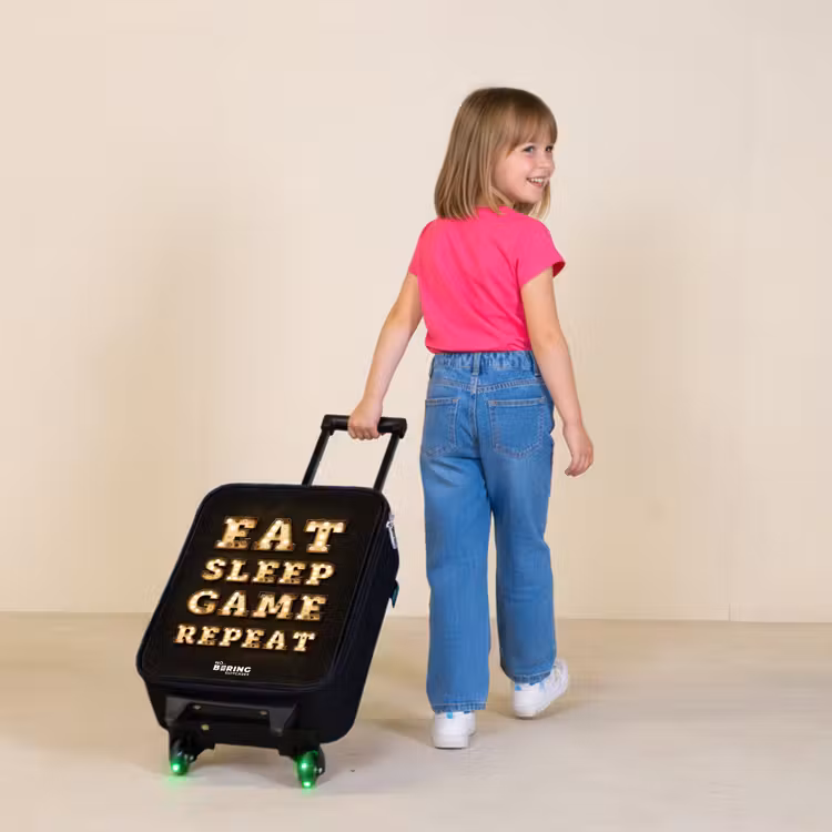 Qoute met licht Kinderkoffer - Zwart klein -sfeer1