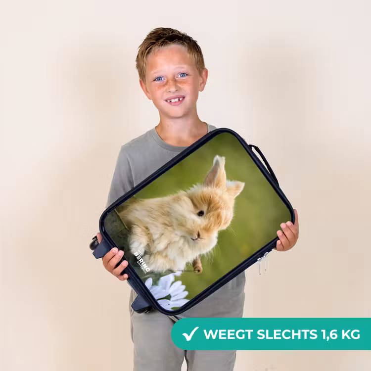 Konijn in bloempot Kinderkoffer - Zwart klein -sfeer4_NL