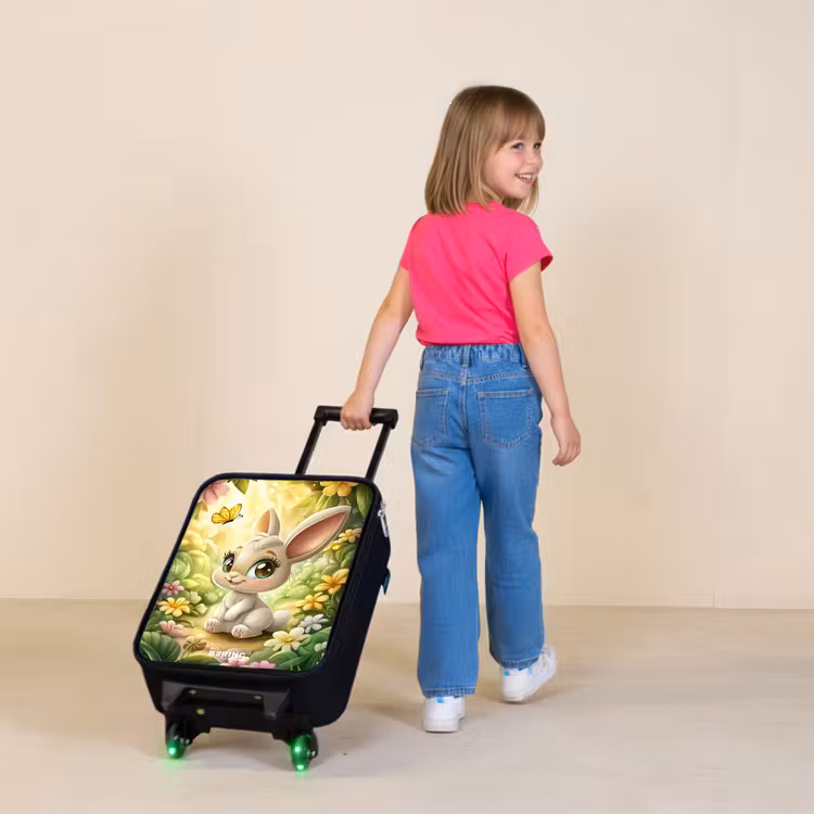 Konijn - Zonlicht - Sprookjesachtig - Vlinder Kinderkoffer - Zwart klein -sfeer1