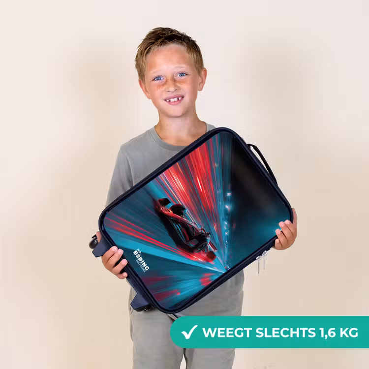 Raceauto - Baan - Neon - Verlichting Kinderkoffer - Zwart klein -sfeer4_NL
