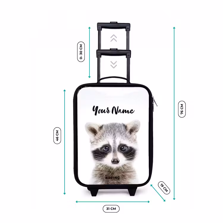 Rachid Racoon Kinderkoffer - Zwart klein -productfoto_formaten