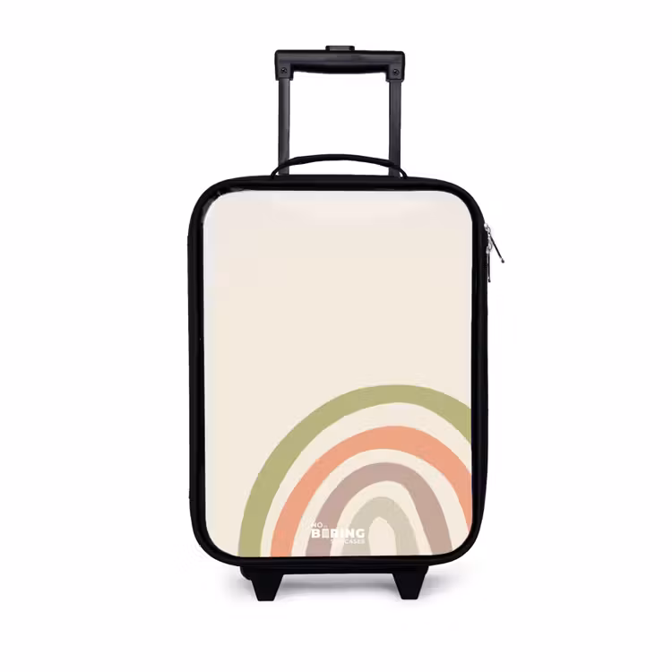 Ruwe regenboog pastel Kinderkoffer - Zwart klein -3d