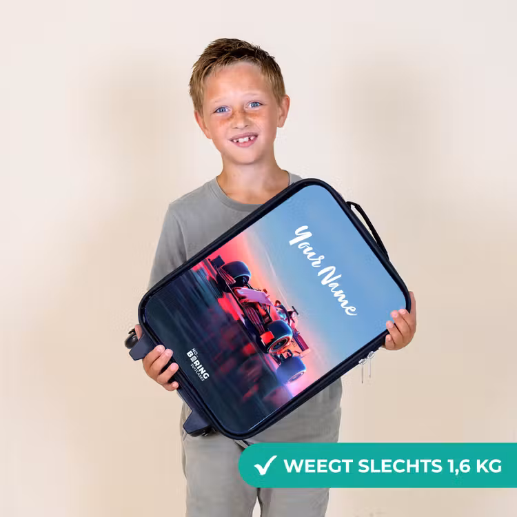 Rode racer Kinderkoffer - Zwart klein -sfeer4_NL